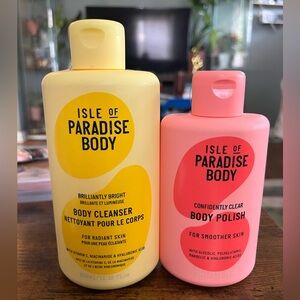 Isle of Paradise Body Cleanser and Polish bundle- Yellow and Pink